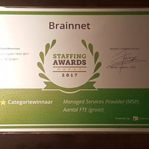 Brainnet opnieuw verkozen tot beste Managed Service Provider